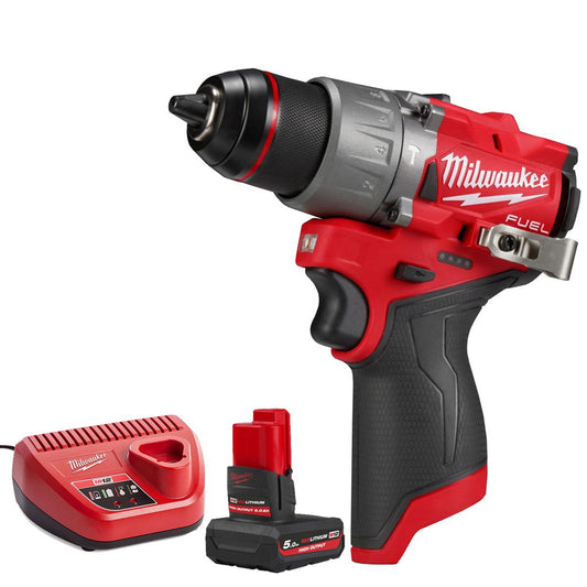 Milwaukee M12FPD2-0 12V Brushless Combi Drill with 1 x 5.0Ah Battery & Charger