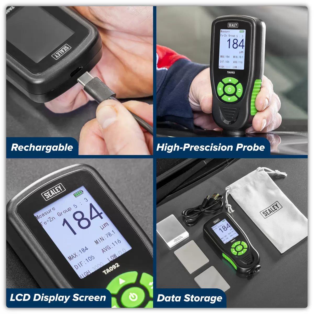 Sealey TA092 Rechargeable Paint Thickness Gauge