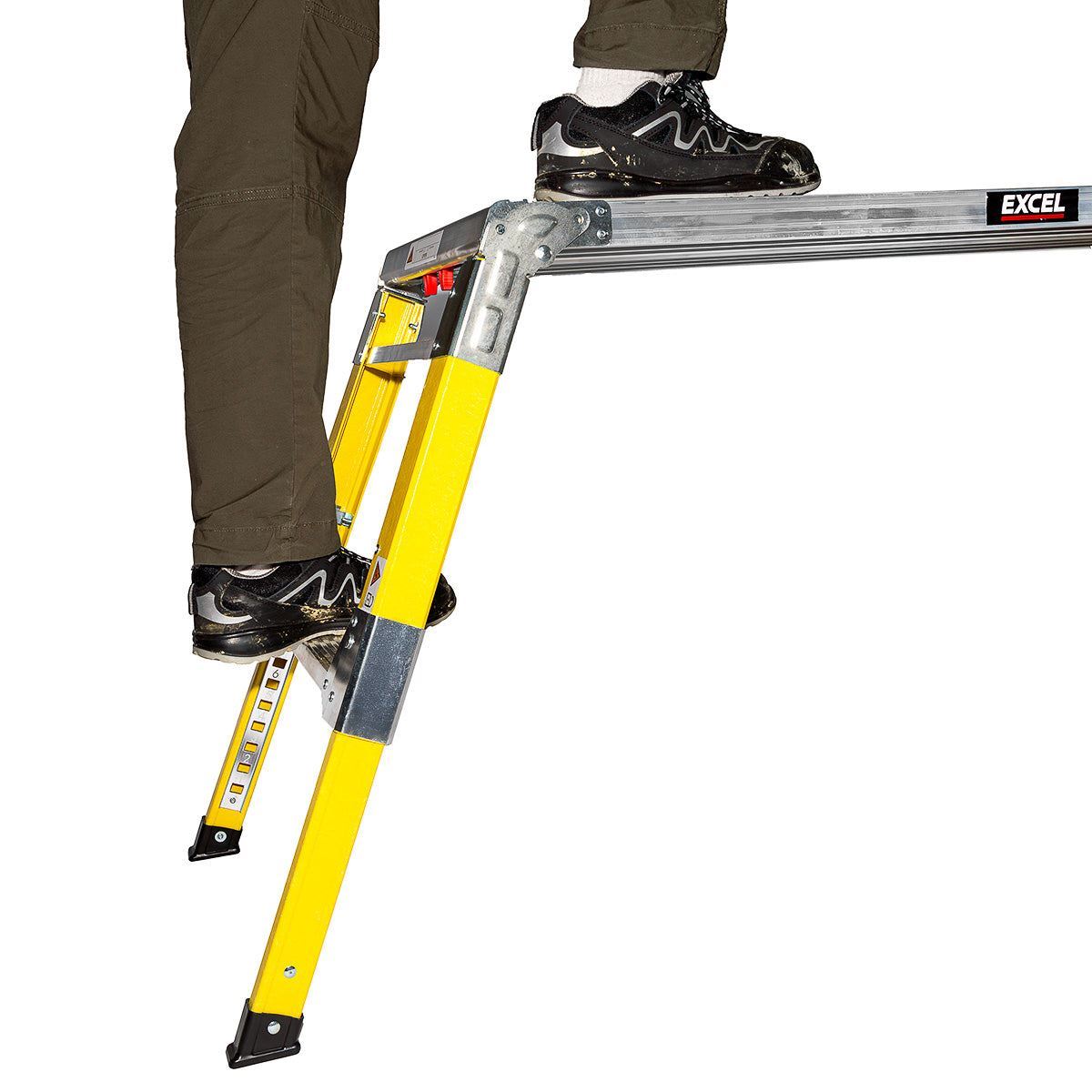 Excel Fibreglass Work Bench Platform Adjustable Height Heavy Duty Folding Hop Up - 1200 x 350 mm Pack of 2