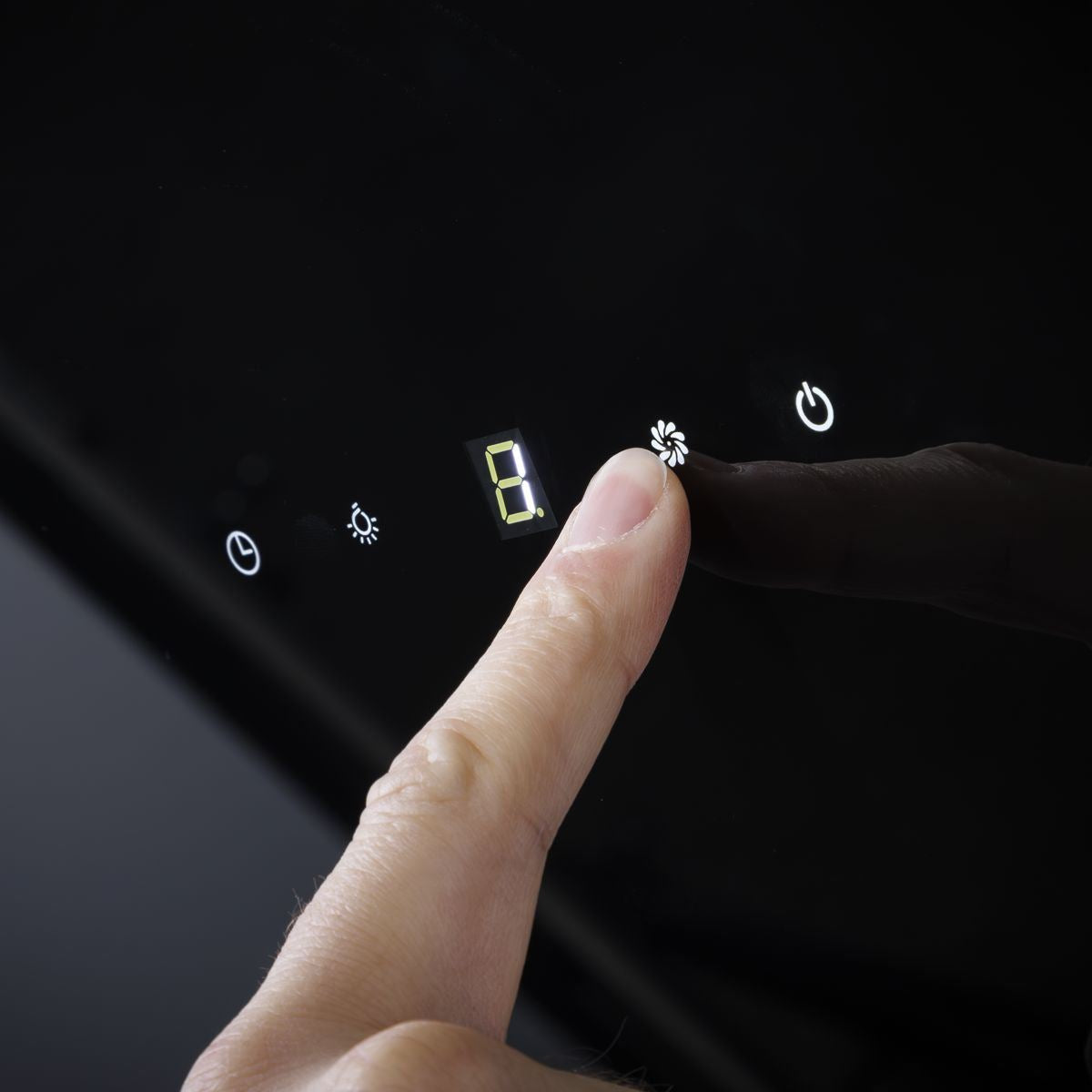 Sealey DH105 Baridi Angled Chimney Cooker Hood with Touch Controls & Carbon Filters 60cm Black Glass