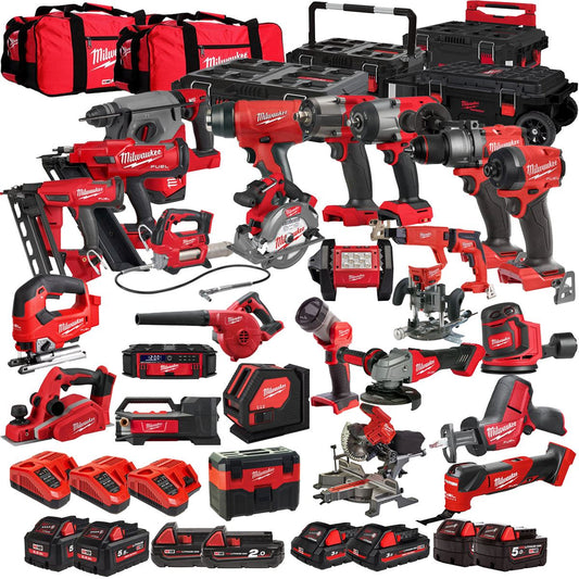 Milwaukee 18V 26 Piece Power Tool Kit with 8 x Batteries T4TKITM - 18477