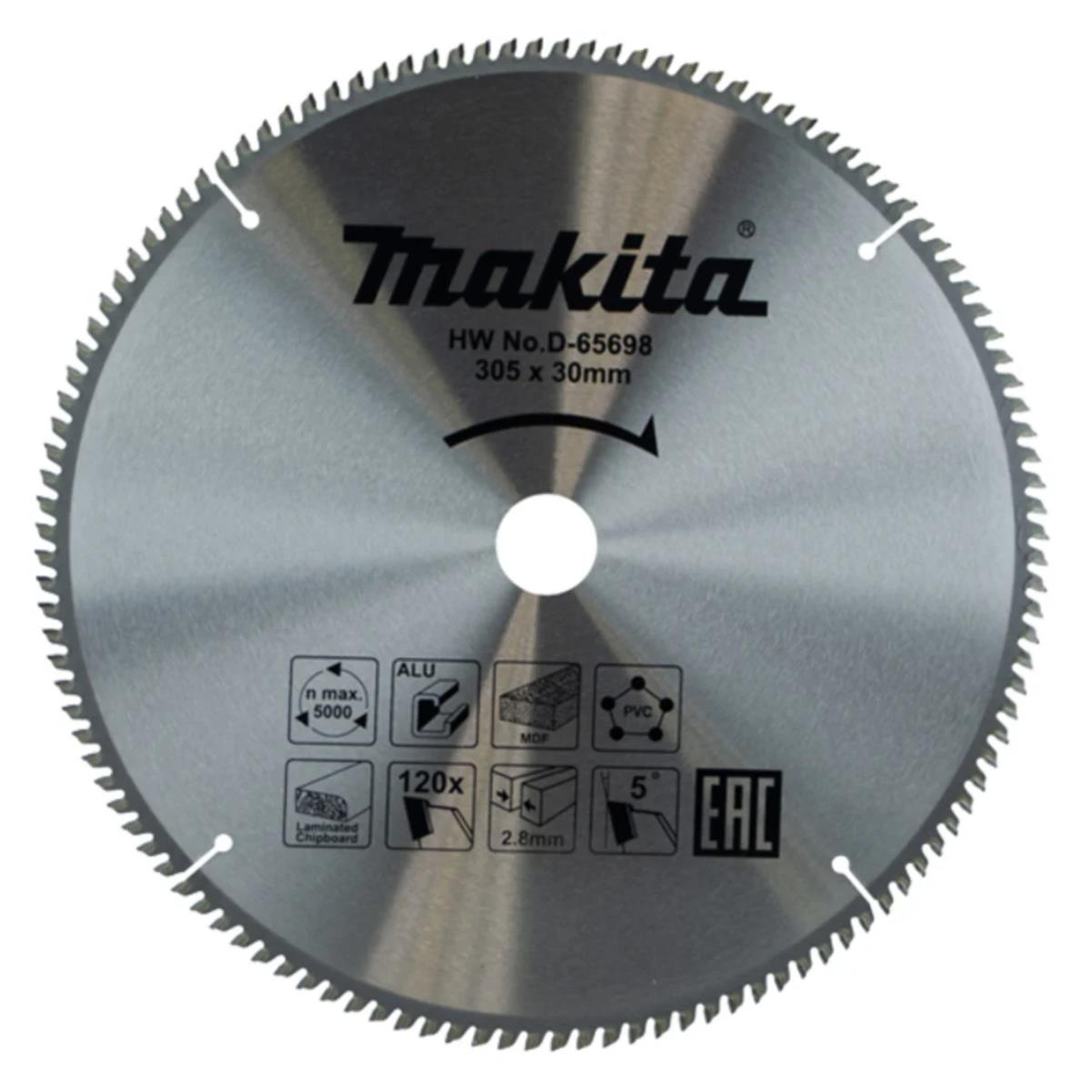 Makita D-65698 Multi-Purpose TCT Mitre Saw Blade 305mm x 30mm x 120T