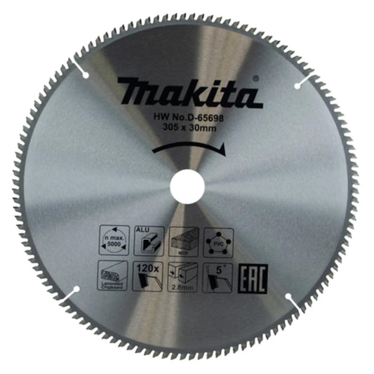 Makita D-65698 Multi-Purpose TCT Mitre Saw Blade 305mm x 30mm x 120T