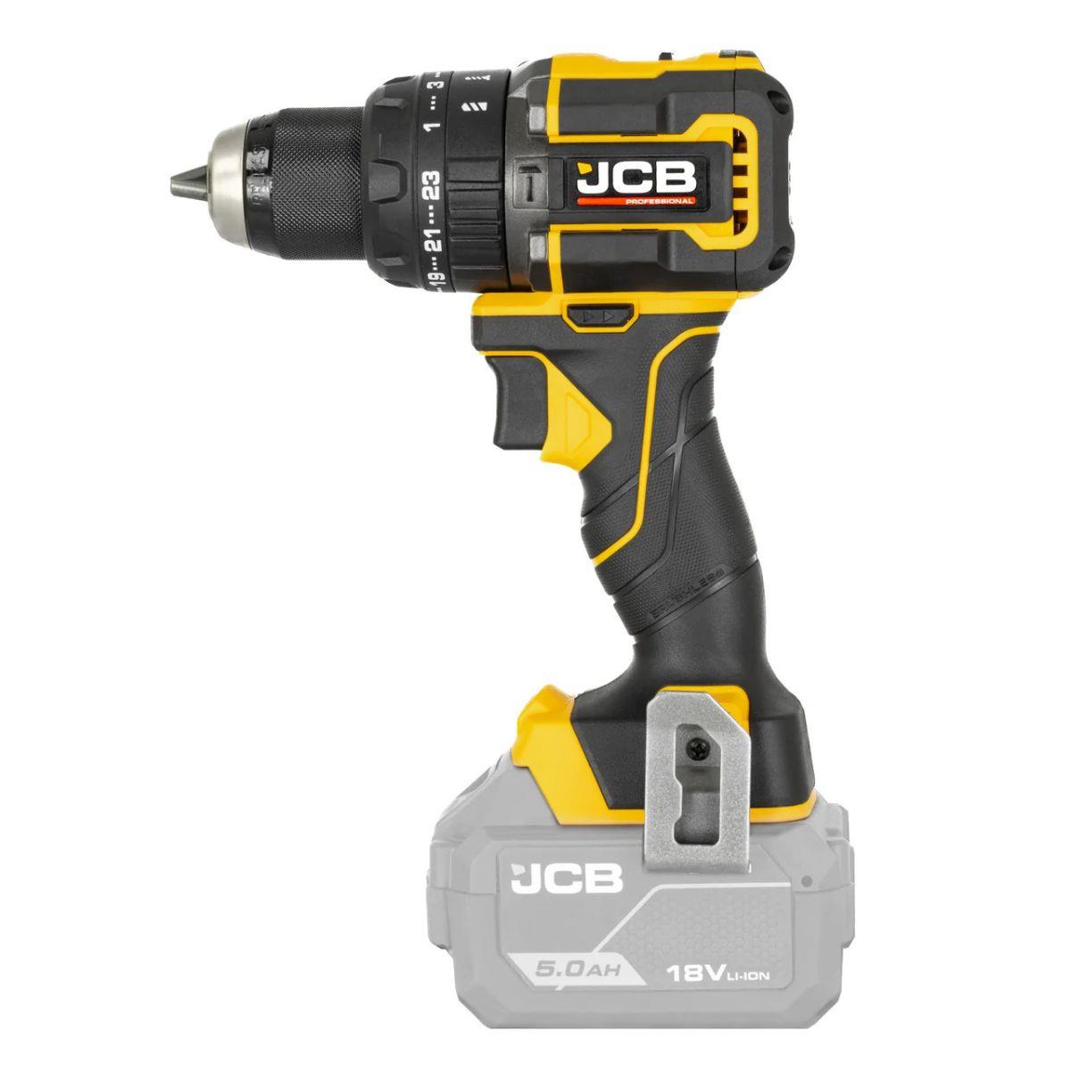 JCB-18PKIT-1 Pro 18V Combi Drill & Impact Driver With 2 x 2Ah Li-ion Batteries & 4.5A Fast Charger In Carry Case