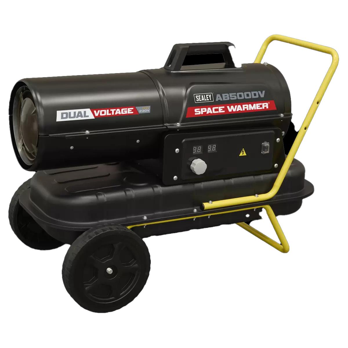 Sealey AB500DV Dual Voltage Kerosene/Diesel Space Warmer Heater with Wheels 230V/15kW