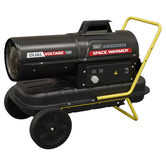 Sealey AB500DV Dual Voltage Kerosene/Diesel Space Warmer Heater with Wheels 230V/15kW