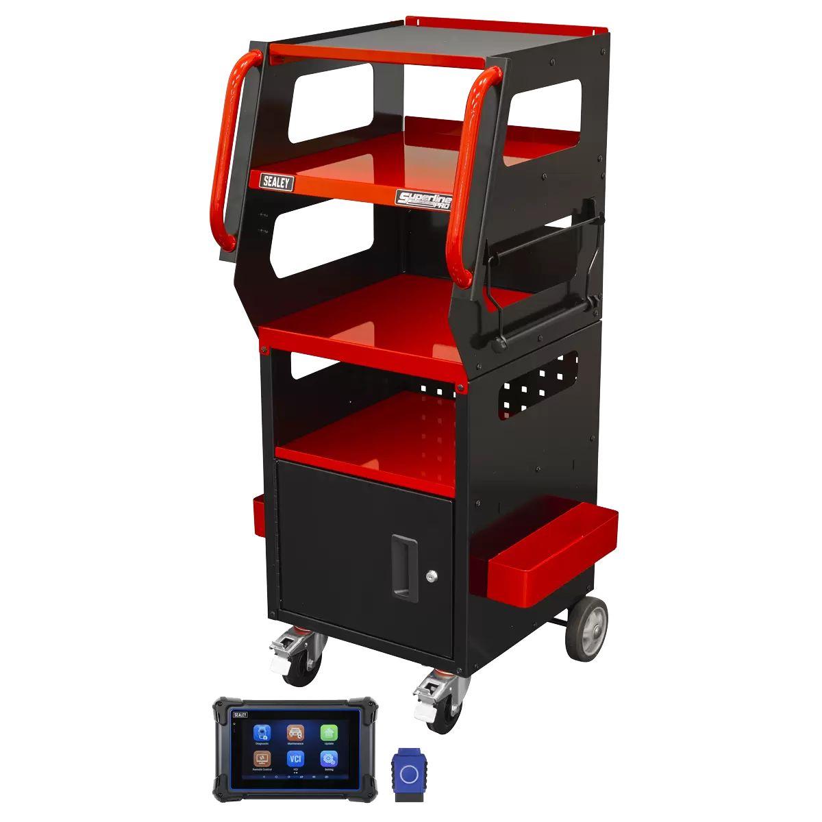 Sealey SDS1R Diagnostic Tablet & Trolley Red