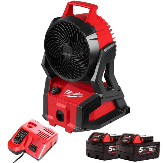 Milwaukee M18AFG2-0 18V 2nd Generation Air Fan with 2 x 5.0Ah Battery & Charger