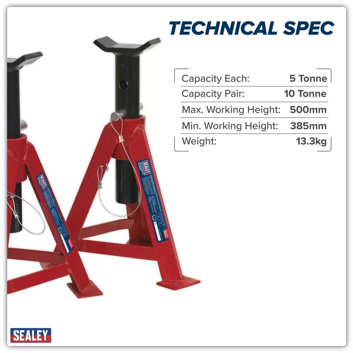 Sealey AS5000 Axle Stands Pair 5 Tonne Capacity per Stand