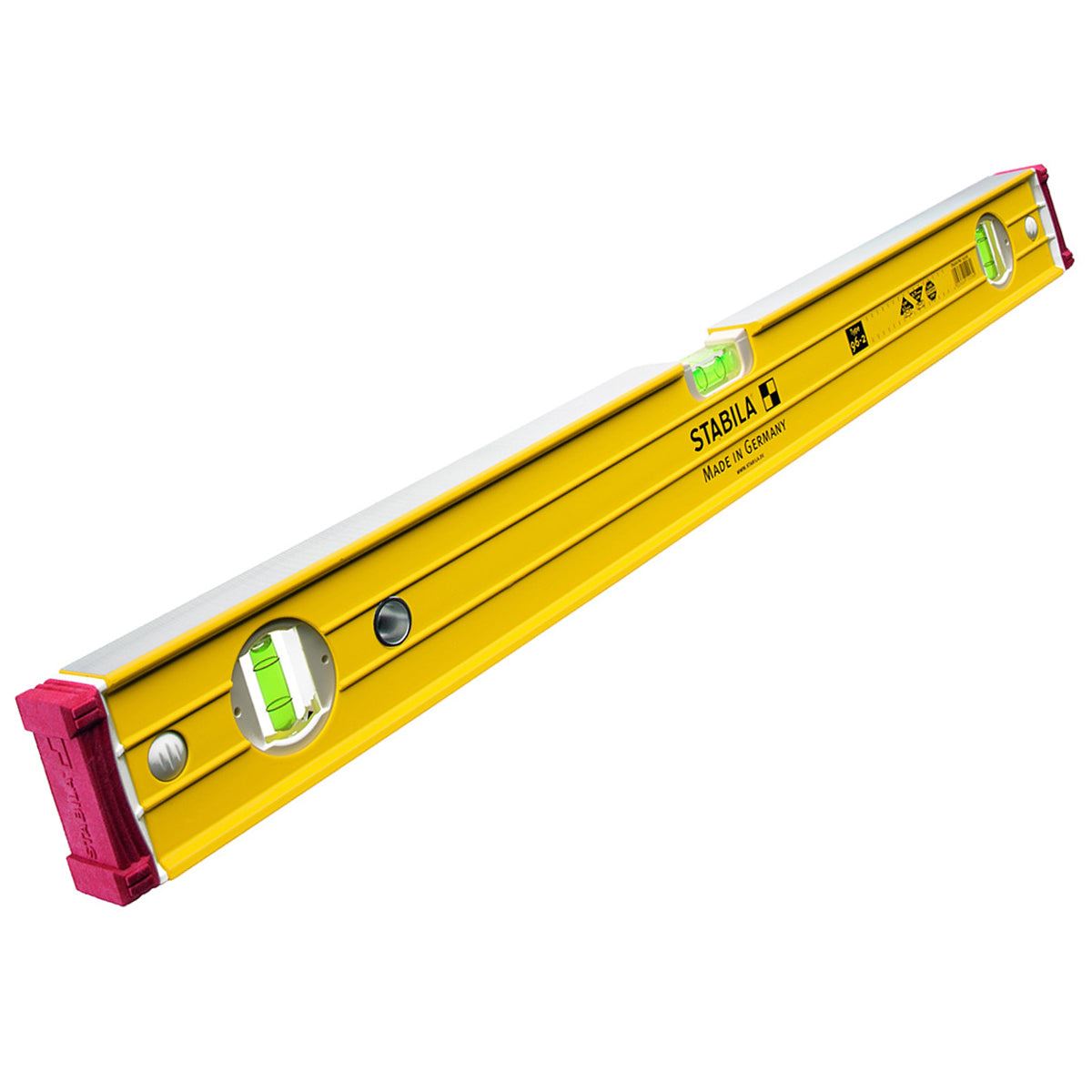 Stabila STB96260 96-2 60cm / 24in Spirit Level 3 Vial - 15226 With 25cm Magnetic Rare Earth Torpedo Level