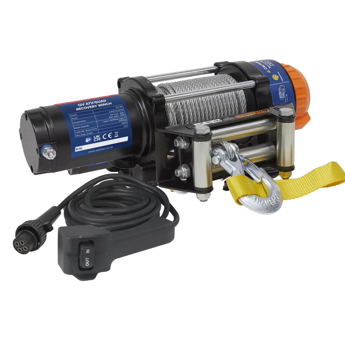 Sealey ATV2040 ATV/Quad Winch 2040kg Line Pull 12V