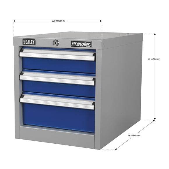 Sealey API16 Industrial Triple Drawer Unit for API Series Workbenches