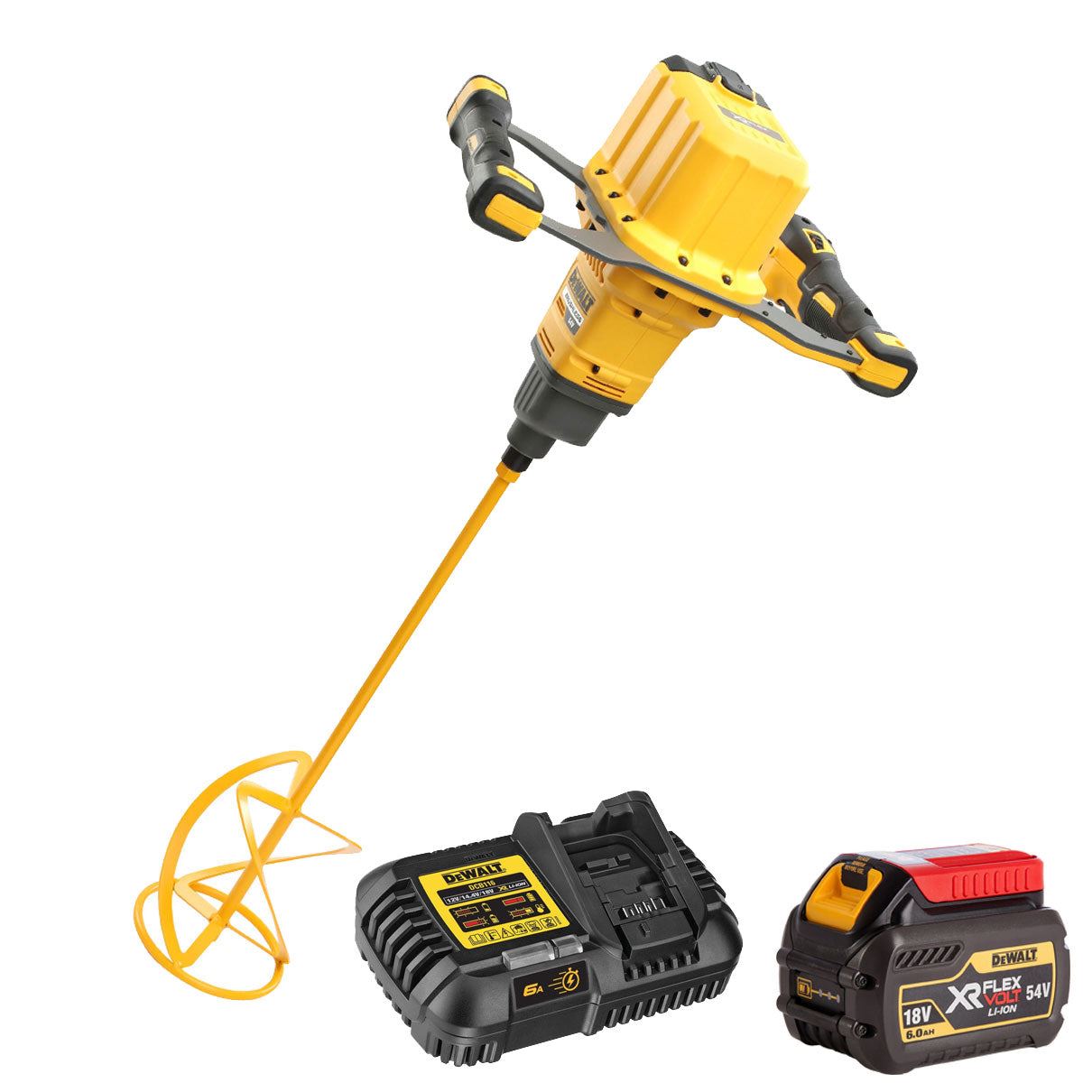 Dewalt DCD240N 54V XR FlexVolt Brushless Paddle Mixer with 1 x 6.0 Battery & Charger