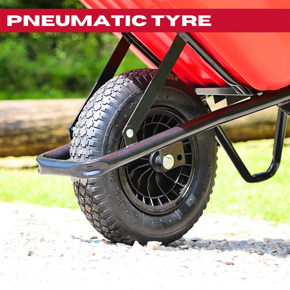 Excel Heavy Duty Red Wheelbarrow with 100L HDPE Tray