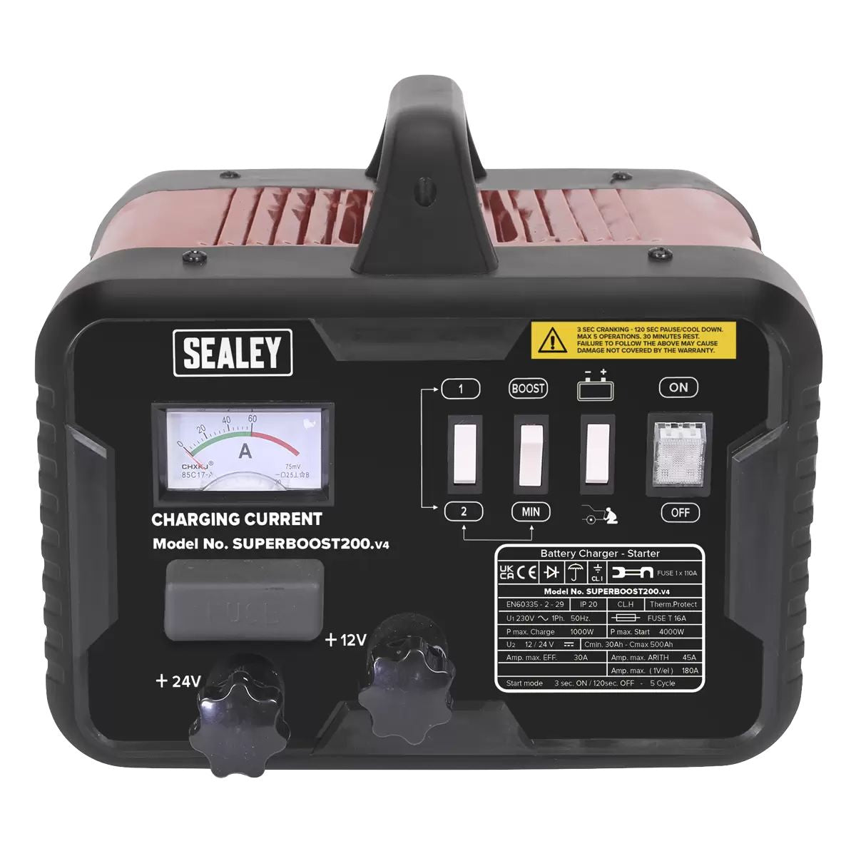 Sealey SUPERBOOST200 200/45A 12/24V Starter/Charger