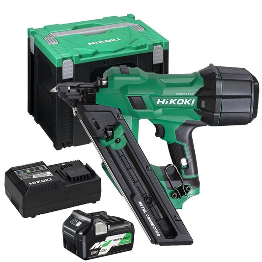 Hikoki NR1838DKAW9Z 18V Brushless 38mm Metal Connector Nailer with 1 x 2.5Ah/5.0Ah Battery & Charger