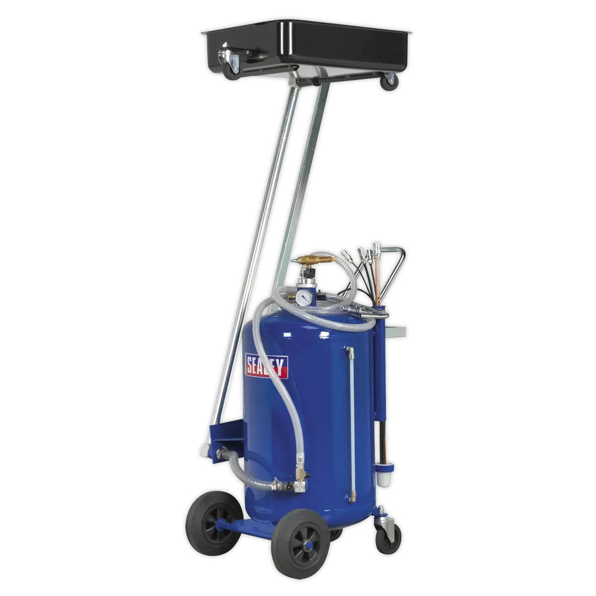 Sealey AK462DX 100L Mobile Oil Drainer with Probes Cantilever Air Discharge