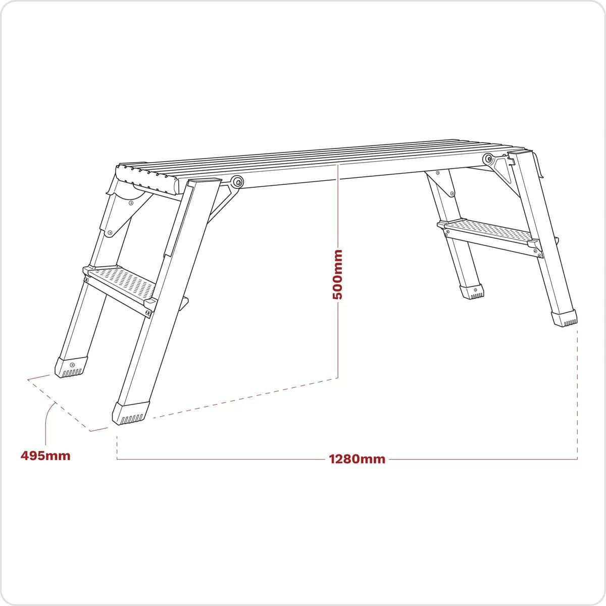 Sealey APS2 Aluminium Folding Platform 2-Tread