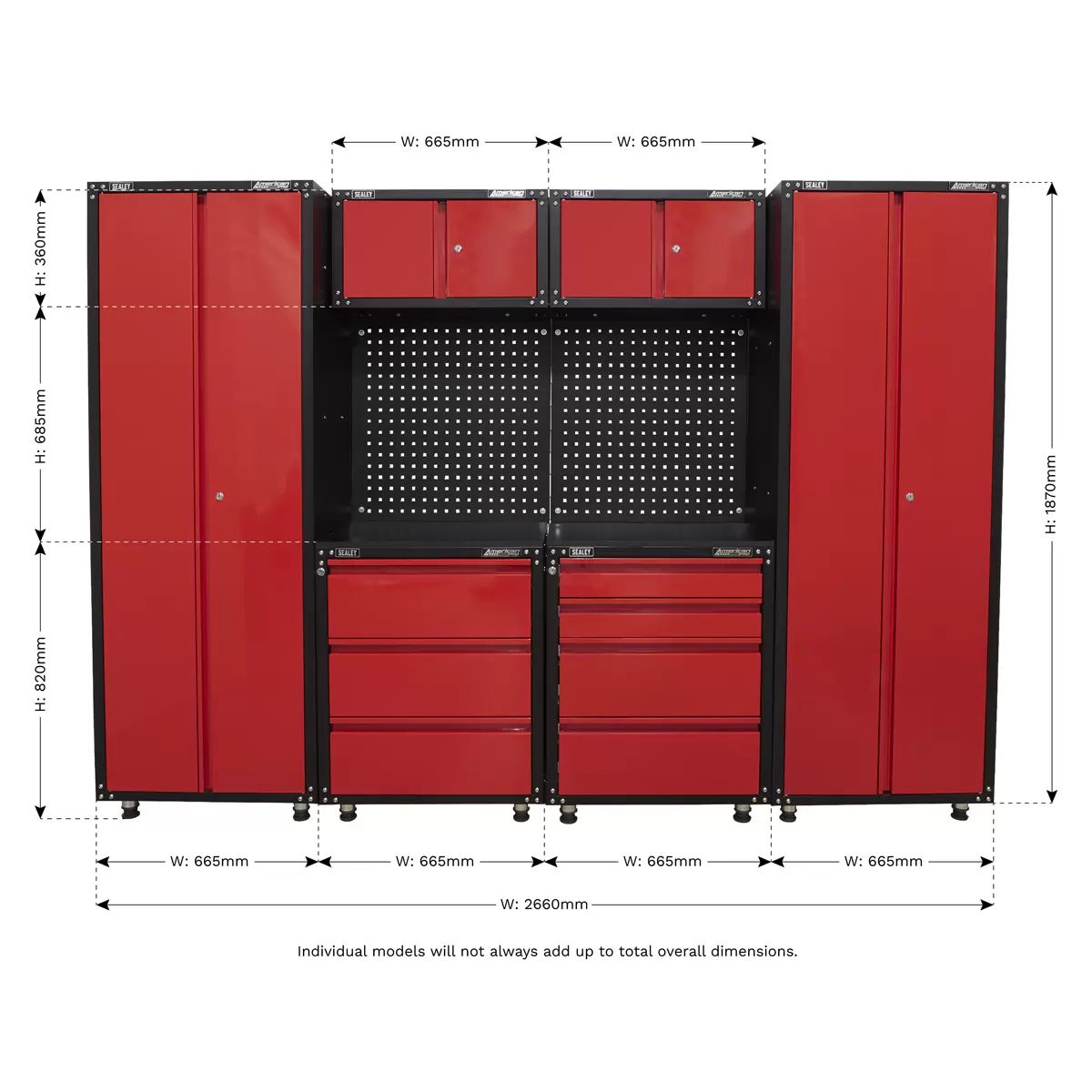 Sealey APMS80COMBO2 Modular Storage System American Pro 2.6M