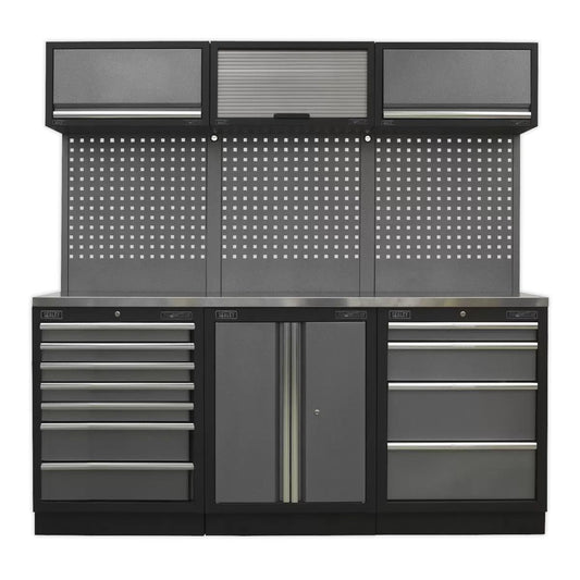 Sealey APMSSTACK07SS Modular Storage 2.0m System Combo Stainless Steel Worktop