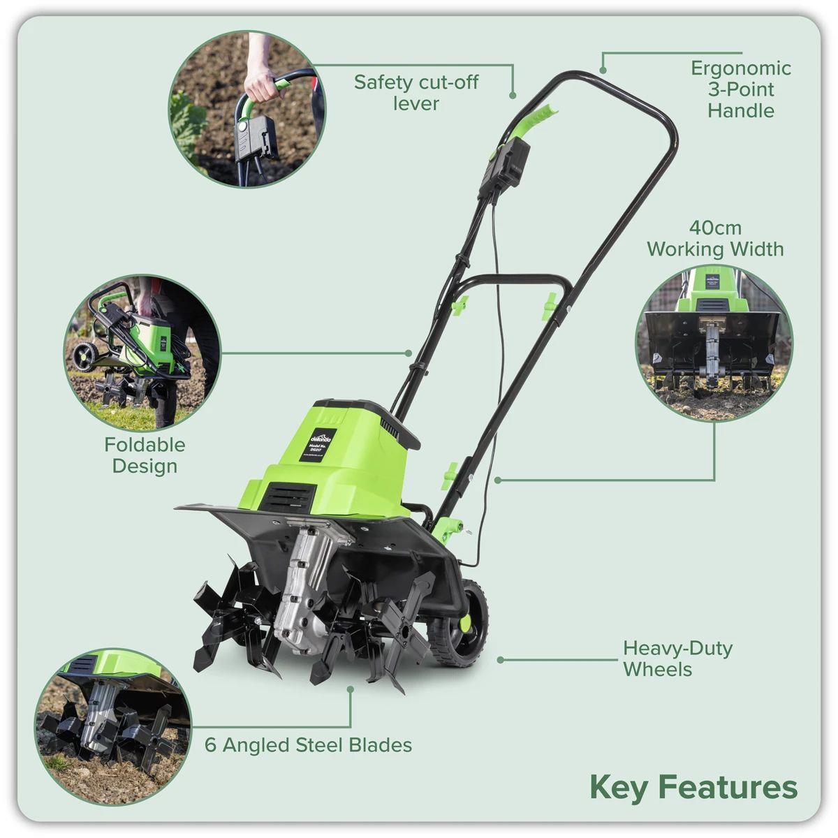Sealey DG217 Dellonda Electric Tiller/Cultivator 230V/1500W