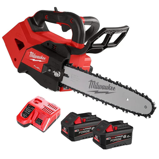 Milwaukee M18FTHCHS30-0 18V Brushless Top Handle Chainsaw With 2 x 6.0Ah Batteries & Charger