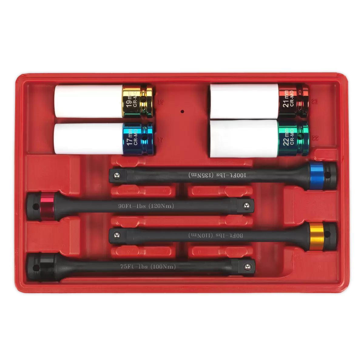Sealey AK2243 Torque Stick & Aluminium Wheel Impact Socket Set 8pc 1/2