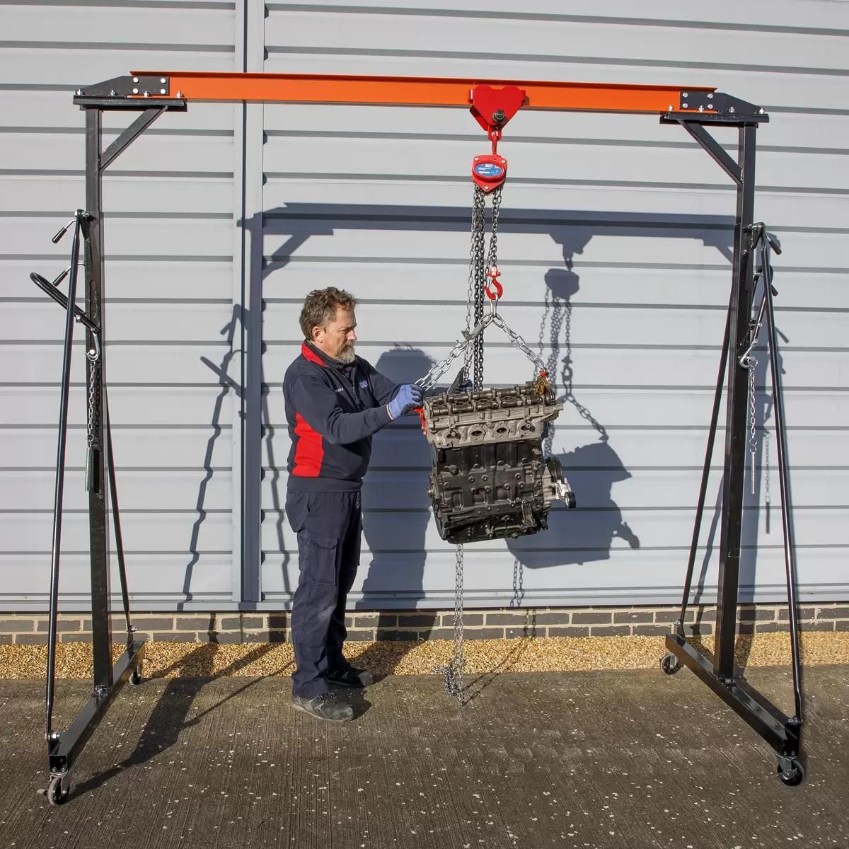 Sealey SG500 Portable Lifting Gantry Crane Adjustable 0.5 Tonne