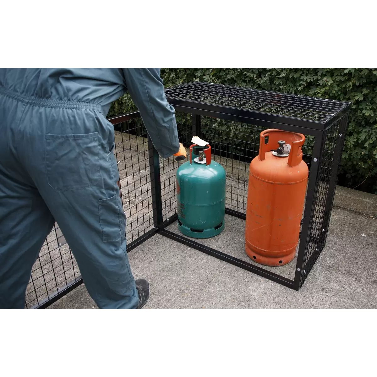 Sealey GCSC247 Gas Cylinders Safety Cage 2 x 47kg Cylinders
