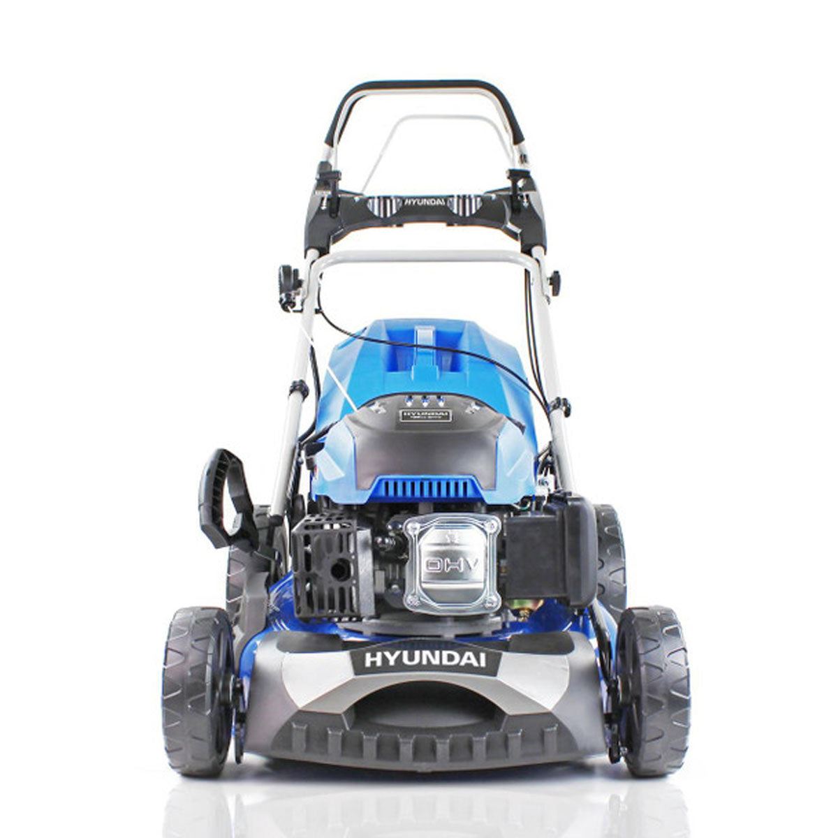 Hyundai HYM460SPE 46cm Electric-Start Self-Propelled Petrol Lawnmower Mulch, Rear & Side Discharge