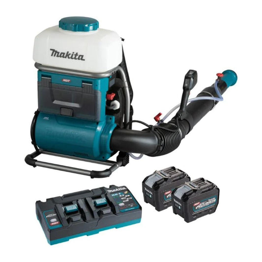 Makita PM001GL202 40V XGT Brushless Backpack Mist Blower With 2 x 8.0Ah Batteries and Charger