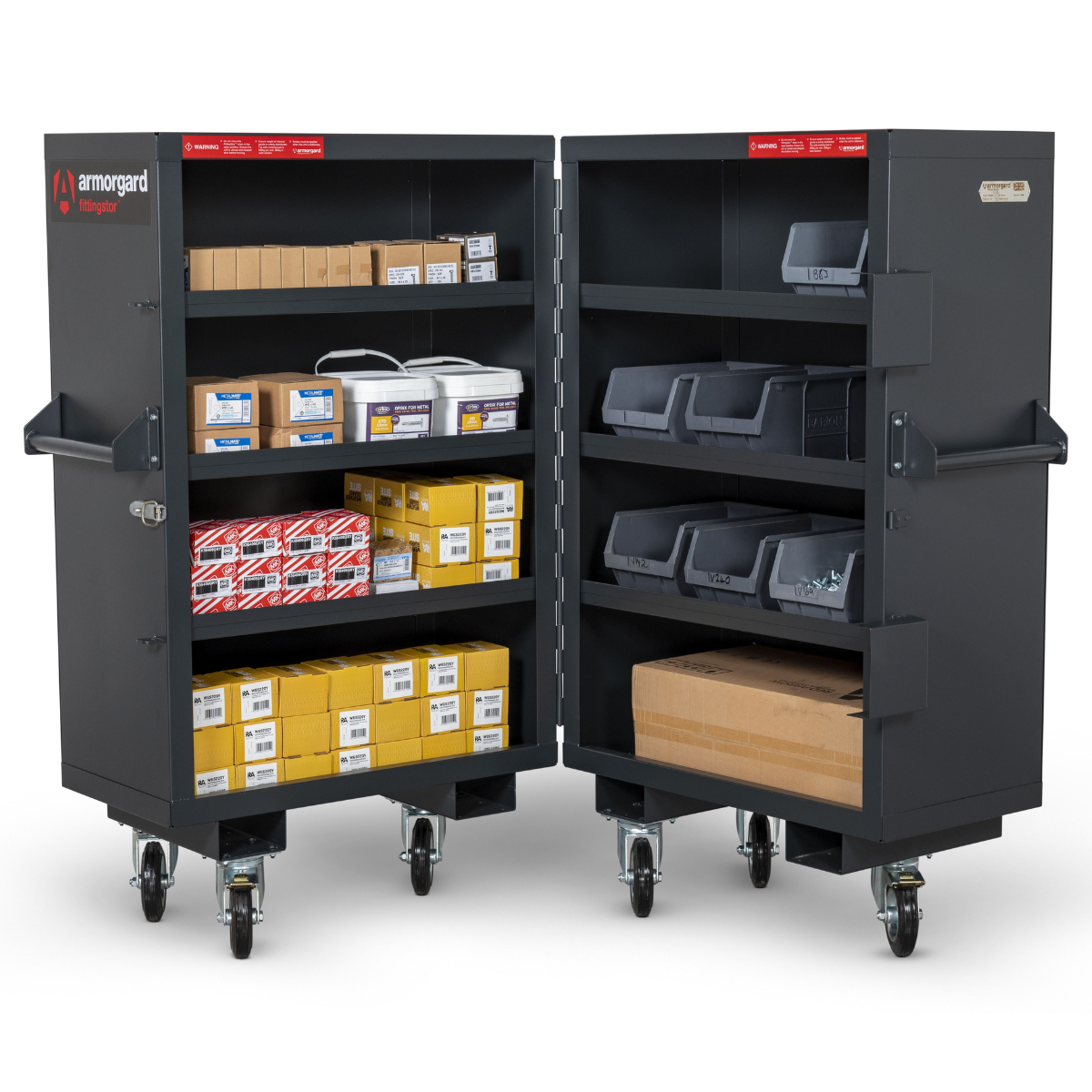 Armorgard FC5 Fittingstor Bi-fold Design Mobile Fittings Cabinet Efficient Storage Solution for Tools