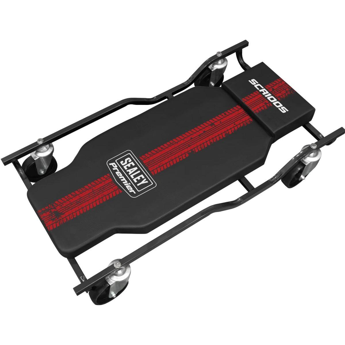 Sealey SCR100S Steel Creeper with 4 Rough Ground Wheels