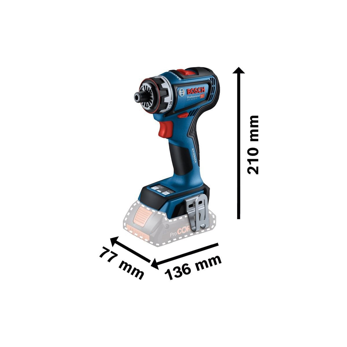 Bosch GSR 18V-90 FC Pro FlexiClick Drill Driver for Versatile Applications Body Only 06019K6202