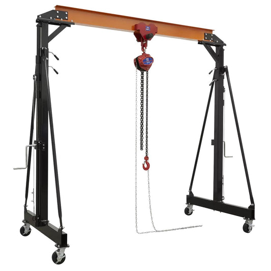 Sealey SG2000KIT Portable Lifting Gantry Crane Adjustable 2 Tonne & Hoist Combo