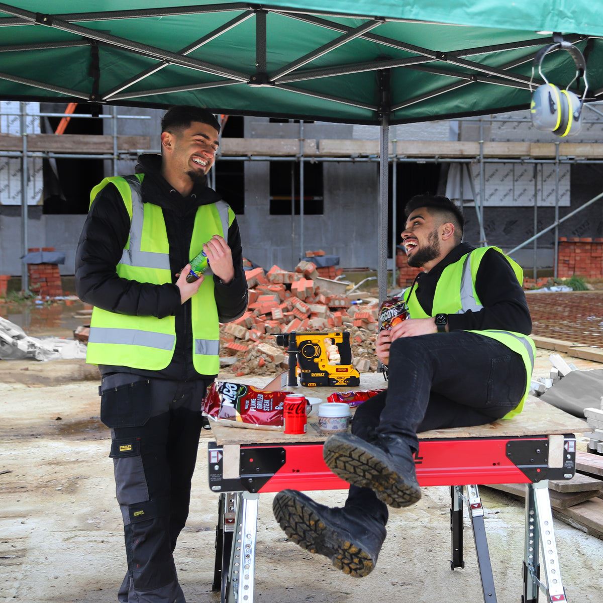 Excel Steel Gazebo 3m x 3m Green with Wheel Bag, Wall panel, Sand Bag