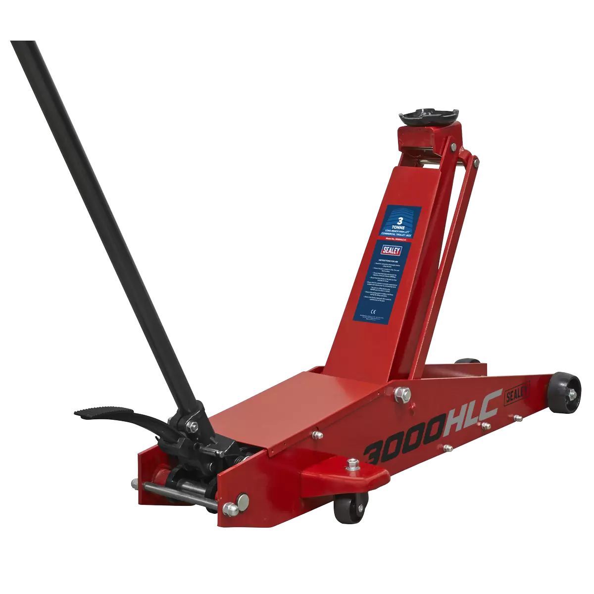 Sealey 3000HLC 3tonne Long Reach High Lift Commercial Trolley Jack