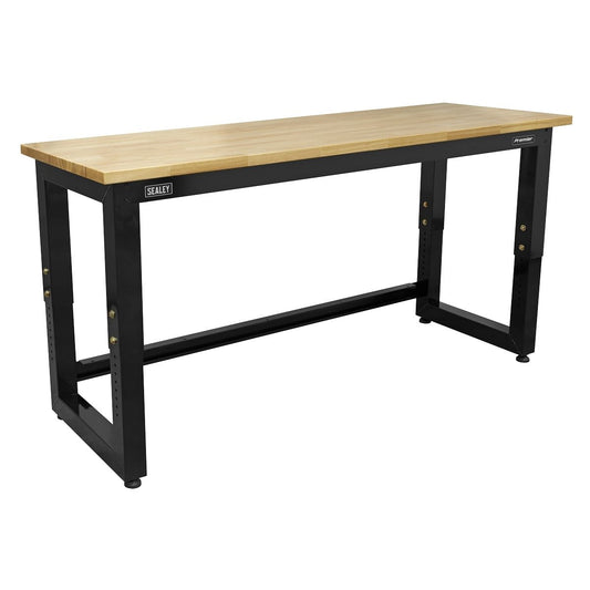 Sealey APMS22 Steel Adjustable Workbench with Wooden Worktop 1830mm