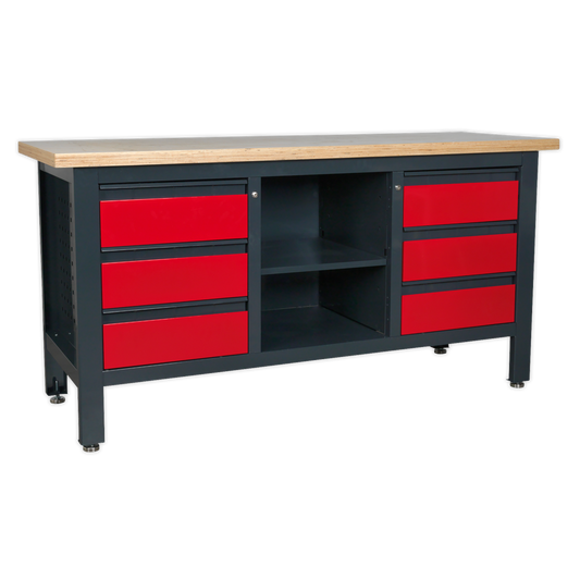 Sealey AP1905D Workstation with 6 Drawers & Open Storage