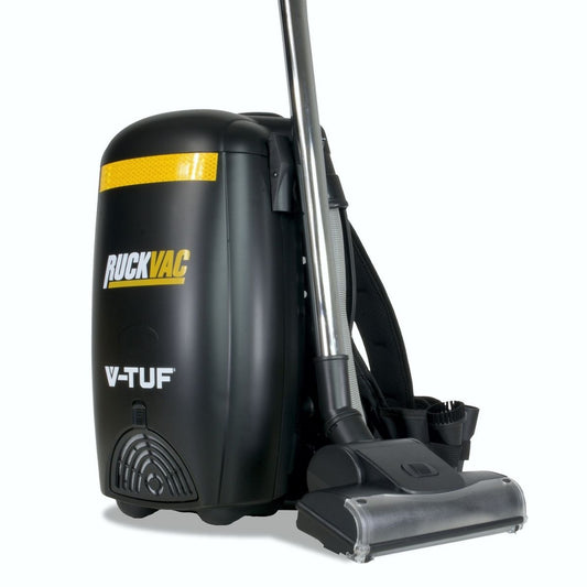 V-TUF RUCKVAC-110 Industrial Backpack Vacuum Cleaner with Lung Safe Hepa H13 Filtration 110v