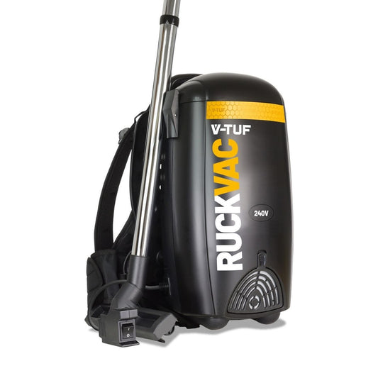 V-TUF RUCKVAC-240 Industrial Backpack Vacuum Cleaner with Lung Safe Hepa H13 Filtration 240v