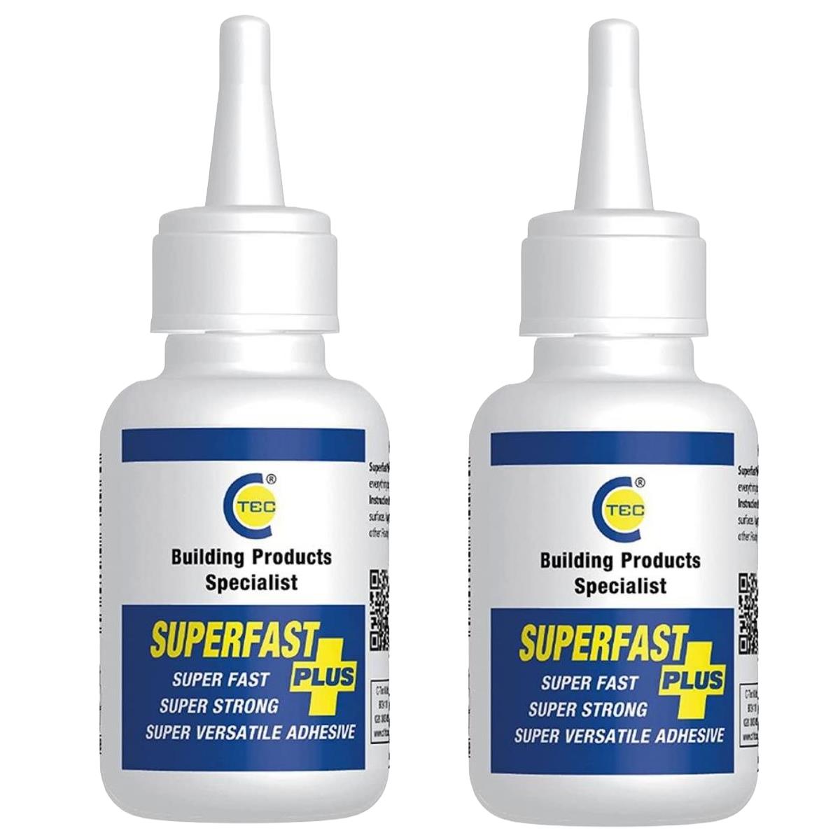 C-TEC 50ml SuperFast Plus Extra Strong Adhesive Glue Pack of 2