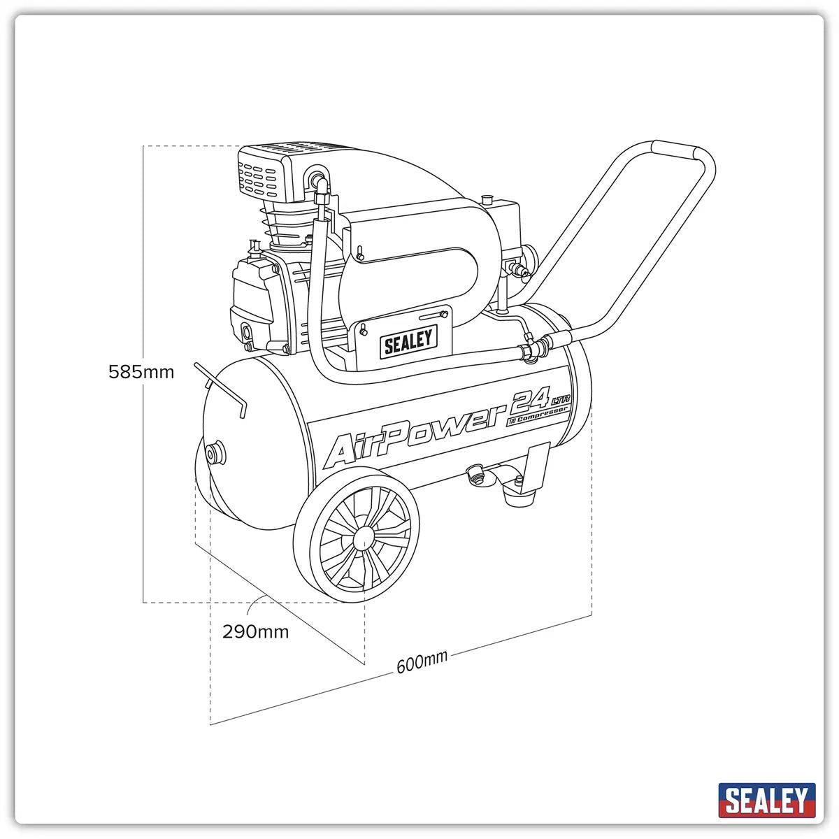 Sealey SAC2420E110V 24L Direct Drive Air Compressor 110V