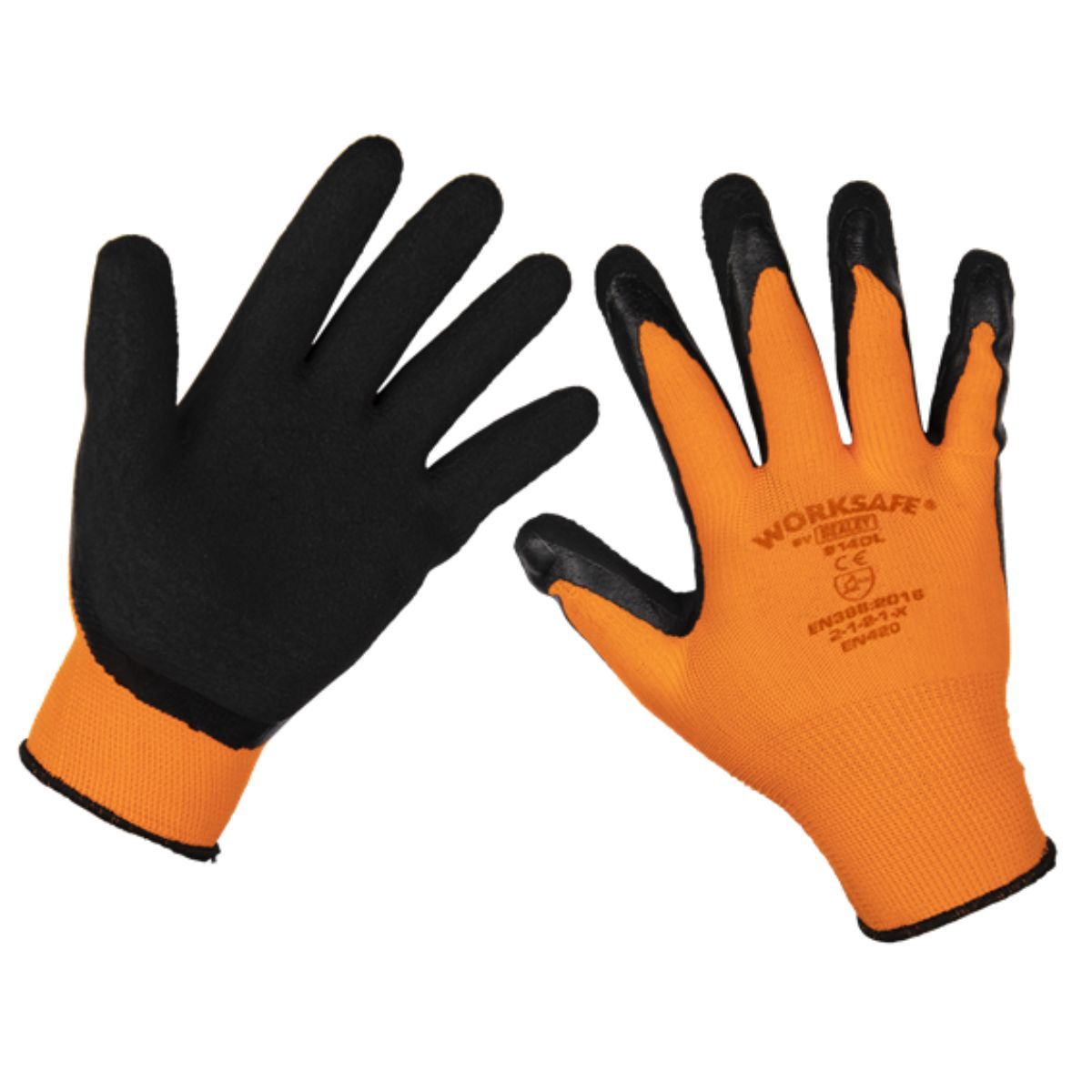 Sealey 9140L/B120 Foam Latex Grippa Gloves (Large) Pack of 120 Pairs