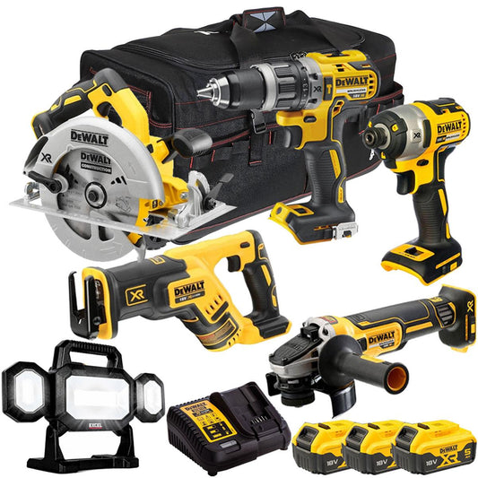 Dewalt DCK623BD 18V 6 Piece Brushless Power Tool Kit with 3 x 5.0Ah Battery & Charger