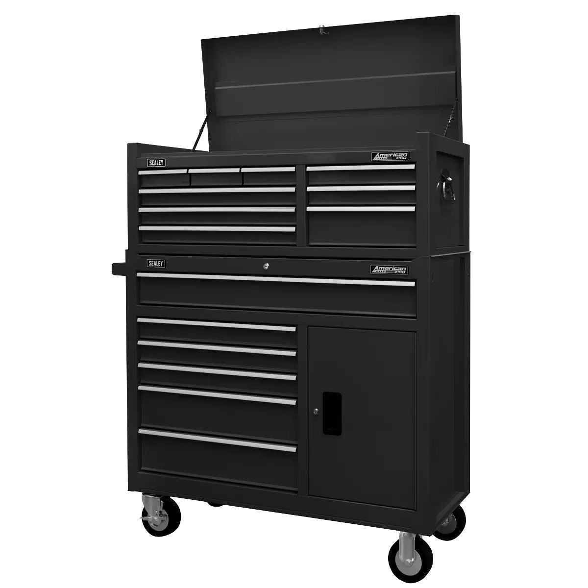 Sealey AP41STACKB Top chest & Roll cab Combination 15 Drawer-Black