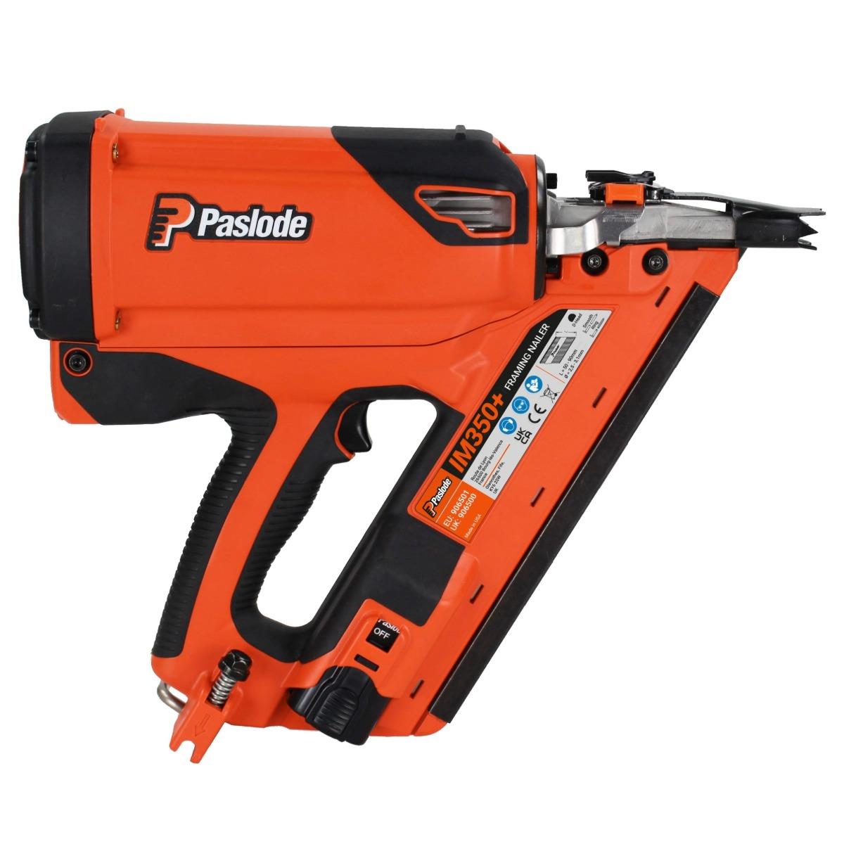 Paslode IM350+ 7.2V First Fix Gas Framing Angled Nail Gun with 1 x 2.1Ah Battery, Charger & Case 906500 Item Condition Seller Refurbished