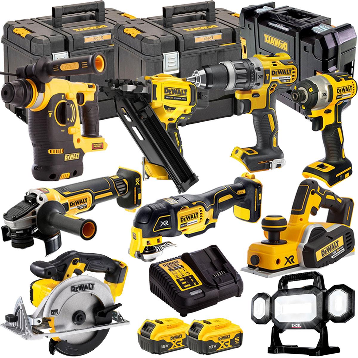 Dewalt 18V 9 Piece Power Tool Kit with 2 x 5.0Ah Batteries T4TKIT-880