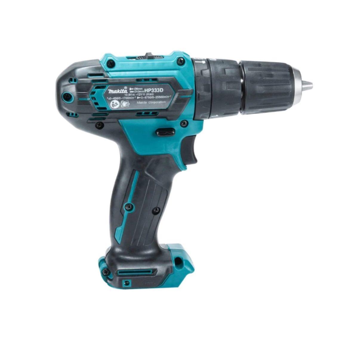 Makita HP333DWAX1 Combi Drill 12V Max CXT Cordless Keyless Chuck 2-Speed Max 30Nm With 2 x 2.0Ah Batteries, Charger & Case