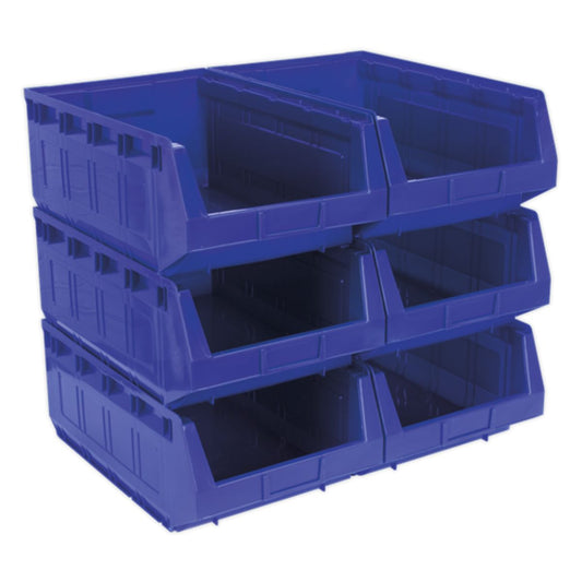 Sealey TPS56B Plastic Storage Bin Blue -Pack of 6